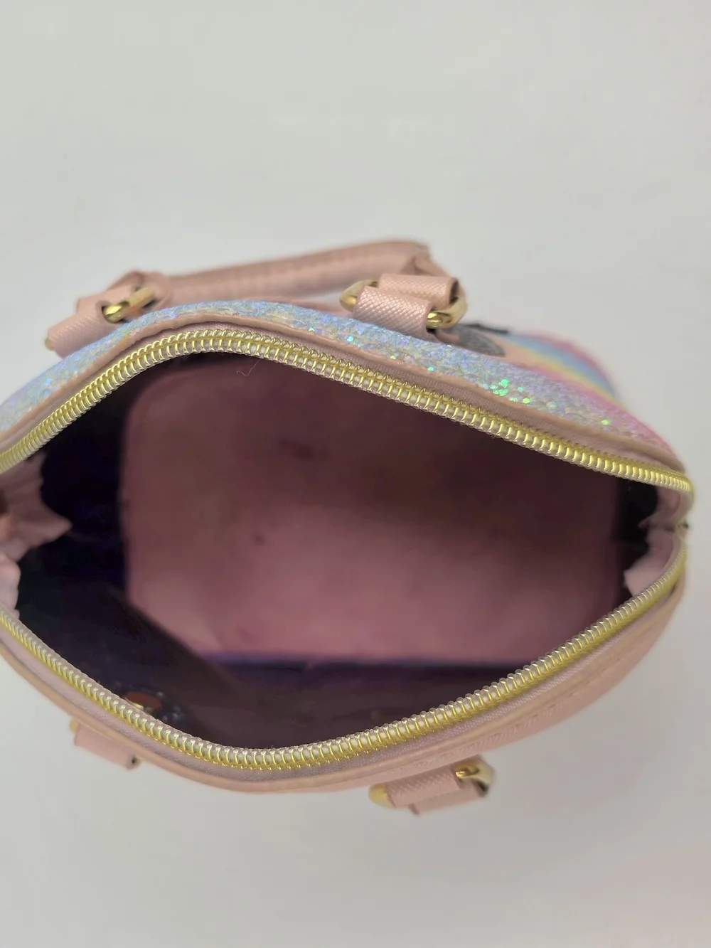 Girls Unicorn Glitter Handbag Kids Purse Small Pink Rainbow Bag 8in Cute - Picture 4 of 4